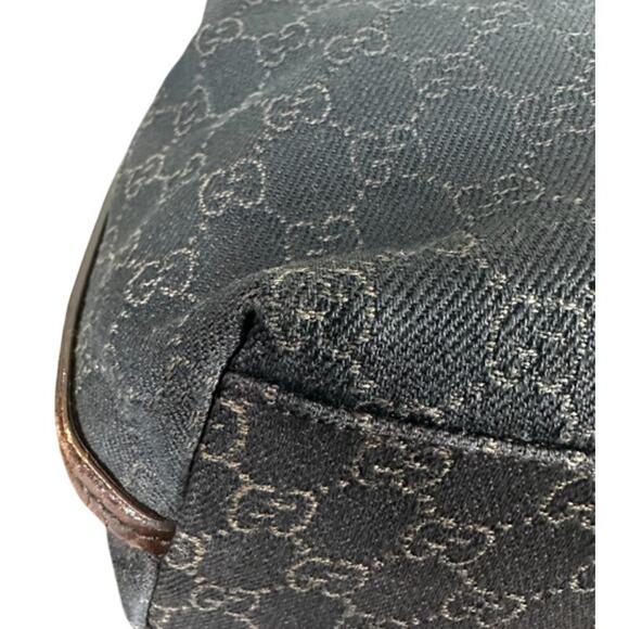 Gucci GG Web Monogram Brown Canvas Tote Bag with Braided Leather Strap (GGXX125) - Picture 10 of 16